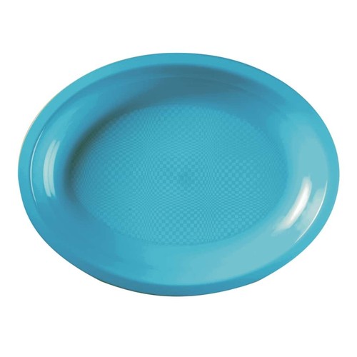 Piatto ovale round turchese - round, in